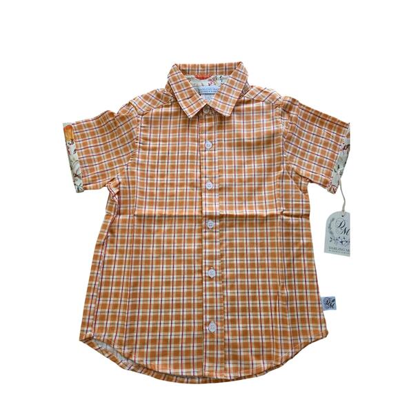 Darling Mae Autumn Sunset Short Sleeve Button Up Shirt - Picture 1 of 6
